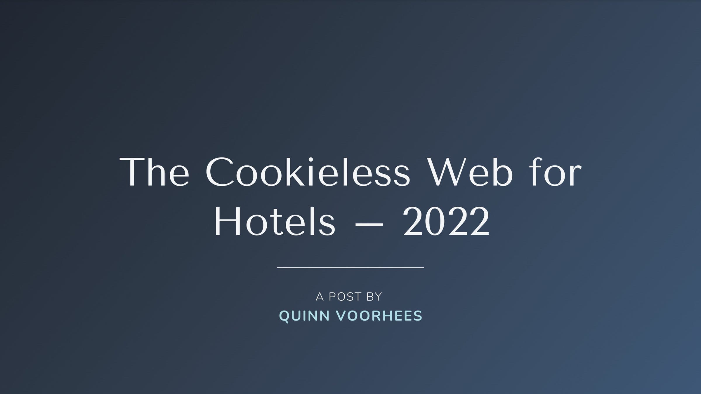 The cookieless web for hotels