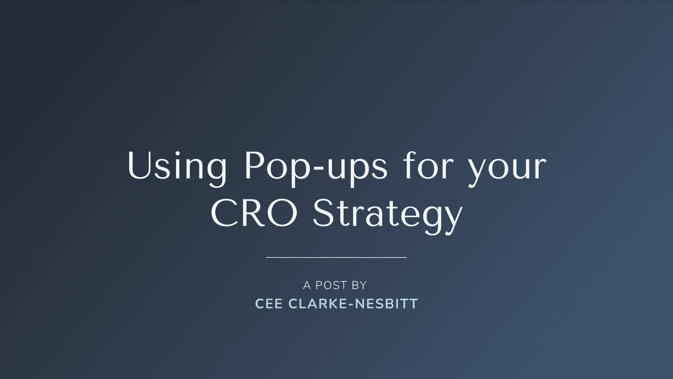 Using pop-ups for your CRO strategy